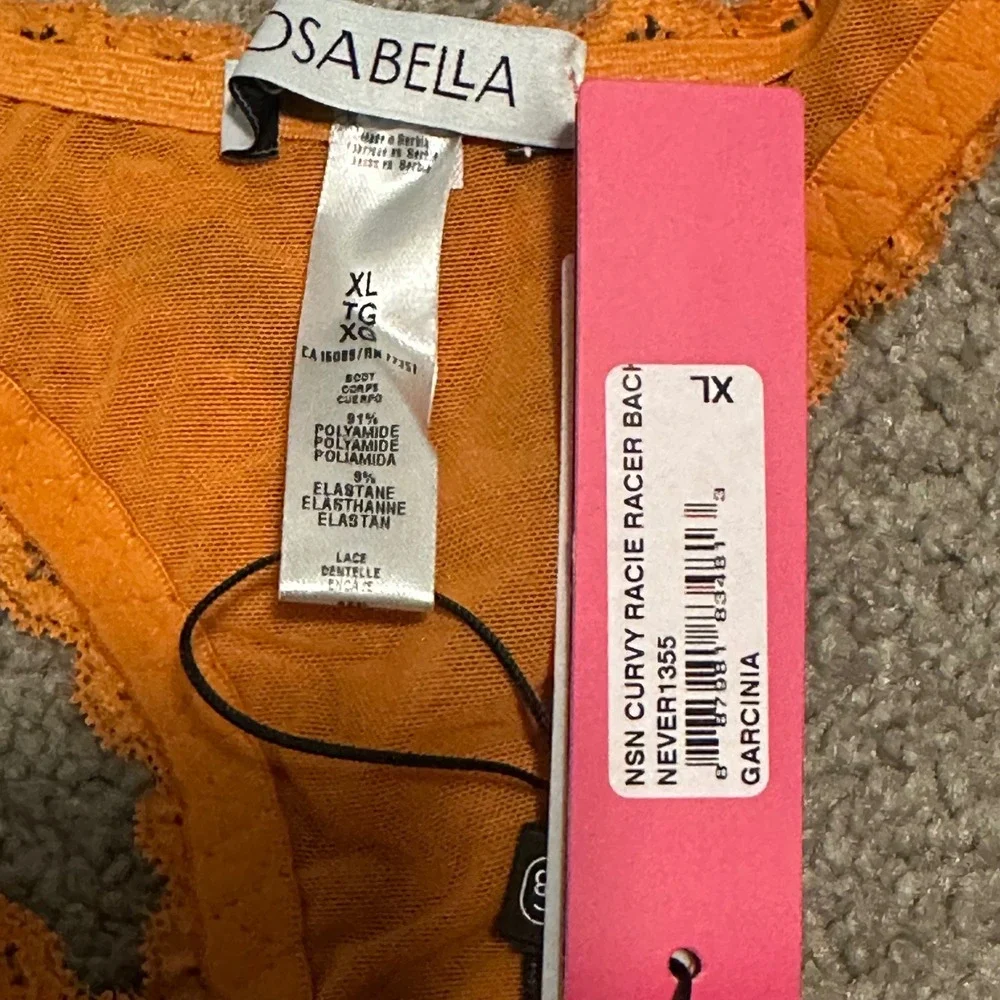 Cosabella Never Say Never Curvy Racie Racerback Bralette Garcinia Orange XL NEW‎
